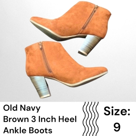 Old Navy Shoes - Old Navy Brown Ankle Boots for Women Size 9